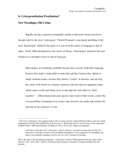 Is Cyberprostitution Prostitution?