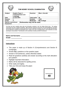 English exam - Tom Newby School