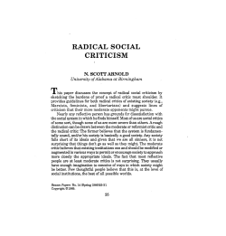 Radical Social Criticism