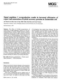 Signal peptidase loverproduction results in
