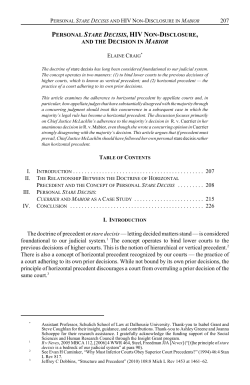 207 personal stare decisis, hiv n on-disclosure, and the decision in
