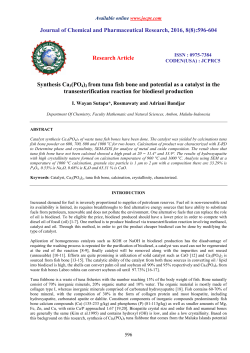 Synthesis Ca3(PO4)2 from tuna fish bone and potential as a catalyst