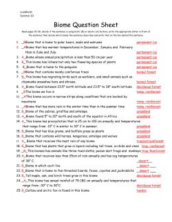 Biome Question Sheet