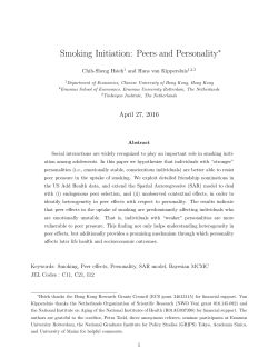 Smoking Initiation: Peers and Personality