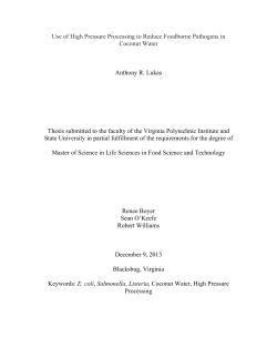 Use of High Pressure Processing to Reduce