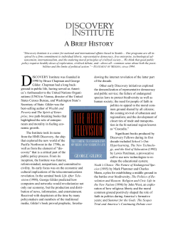 a brief history - Discovery Institute
