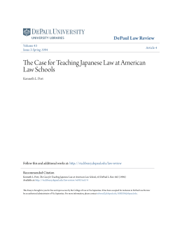 The Case for Teaching Japanese Law at American