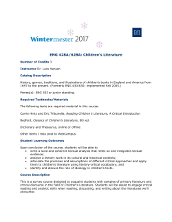 ENG 428A/628A: Children`s Literature