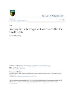 Keeping the Faith: Corporate Governance After the Credit Crisis