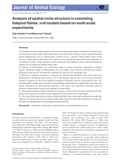 Analysis of spatial niche structure in coexisting tidepool fishes: null