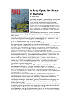 Peace Magazine A Soap Opera for Peace in Rwanda