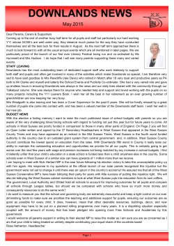 Newsletter May 2015 - Downlands Community School