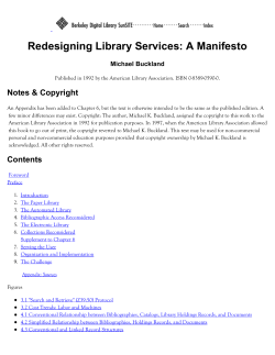 Redesigning Library Services: A Manifesto