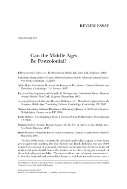 Can the Middle Ages Be Postcolonial?