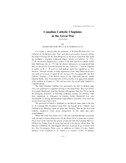 Canadian Catholic Chaplains in the Great War