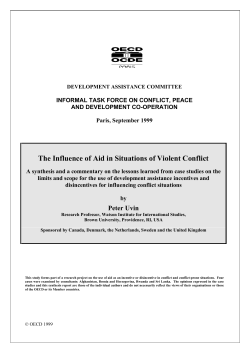 The Influence of Aid in Situations of Violent Conflict