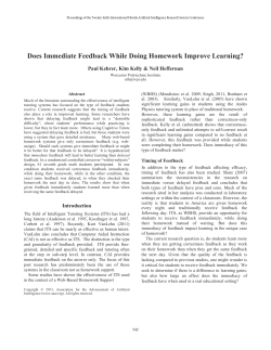 Does Immediate Feedback While Doing Homework Improve