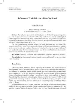 Influence of Trade Fairs on a Host City Brand