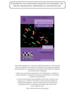 Mutation Research Reviews - Center for Alternatives to Animal Testing