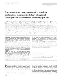 Does anaesthesia cause postoperative cognitive