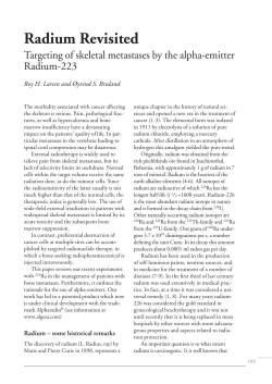 Targeted radionuclide therapy of skeletal metastases