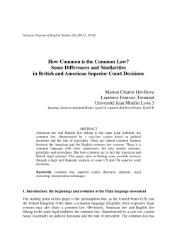 How Common is the Common Law? Some Differences and