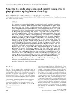 Copepod life cycle adaptations and success in response to