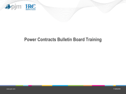 Power Contracts Bulletin Board Training