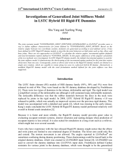 Investigations of Generalized Joint Stiffness Model in
