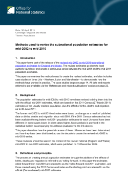 Methods used to revise the subnational population estimates for mid