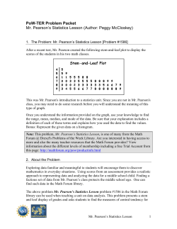 Mr. Pearson`s Statistics Lesson