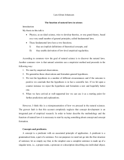 Lars-G&ouml;ran Johansson The function of natural laws in science