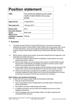 The emotional wellbeing and mental health of deaf children and