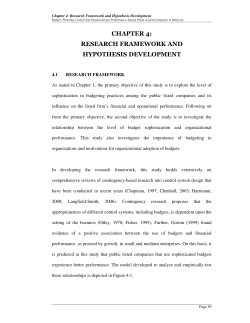 CHAPTER 4: RESEARCH FRAMEWORK AND HYPOTHESIS