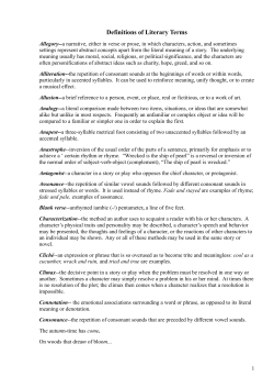 Definitions of Literary Terms