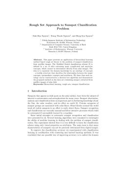 Rough Set Approach to Sunspot Classification Problem