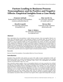 Factors Leading to Business Process