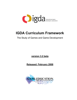 IGDA Curriculum Framework - International Game Developers