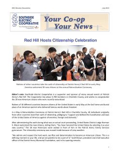 July - Red Hill Hosts Citizenship Celebration