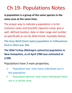 Ch 19- Populations Notes