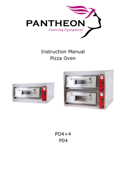 PANTHEON PIZZA OVENS Instruction Manual Pizza Oven PO4+4 P04