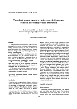 The Role of Plasma Volume in the Increase of