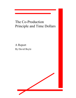 The Co-Production Principle and Time Dollars