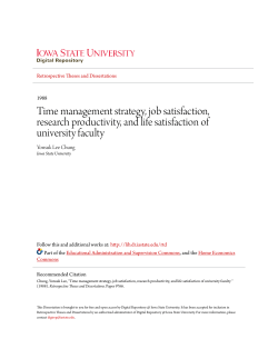 Time management strategy, job satisfaction, research productivity