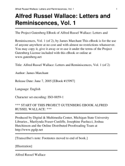 Alfred Russel Wallace : letters and reminiscences = Volume 1