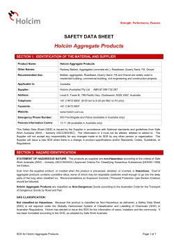 SDS – Holcim Aggregate Products