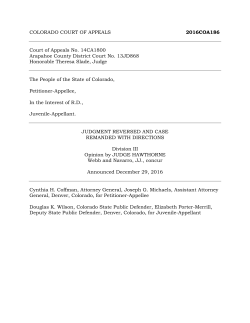 COLORADO COURT OF APPEALS 2016COA186 Court of Appeals