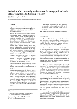 Evaluation of six commonly used formulae for sonographic