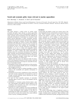 Social and economic policy issues relevant to marine aquaculture