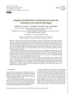 Analysis and definition of potential new areas for viticulture in
